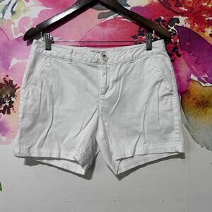 DOCKERS Womens Chino Shorts US 10P Medium White Cotton Summer Casual Travel